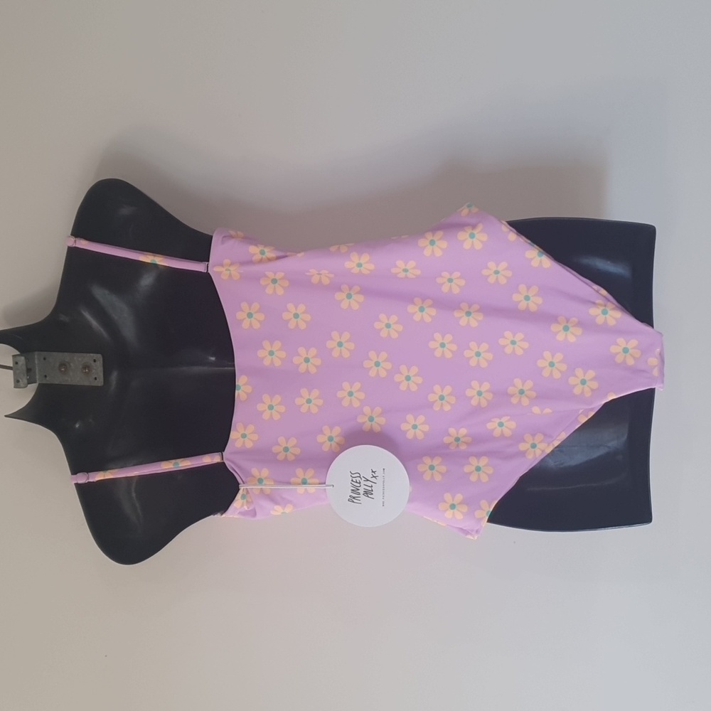 NEW Princess Polly Size 8 One Piece Cut Out Swimmers Purple and Yellow Flowers - Picture 3 of 7